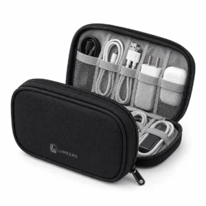 Lumeero | Compact Black Cable & Gadget Travel Case
